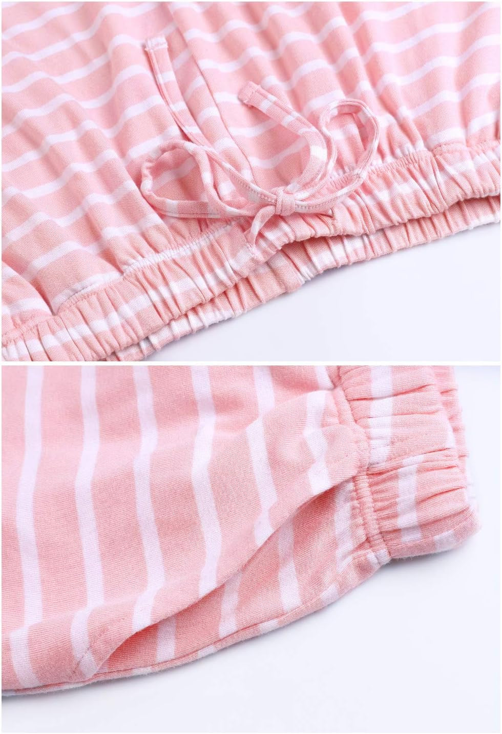 Women's Stretchy Pajama Shorts in Pink Stripe - Size L