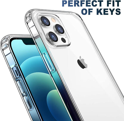 Sleek and Durable Clear Case for iPhone 12 & 12 Pro - Shockproof Protection with Crystal Embellishments