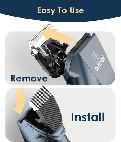 Cordless Pet Grooming Kit for Cats and Small Dogs - Quiet 2-Speed Clippers for Matted and Long Hair (Blue)